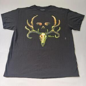 Bone Collector Men's Black Preshrunk Cotton Graphic Antler T-Shirt Sz XL (46-48)